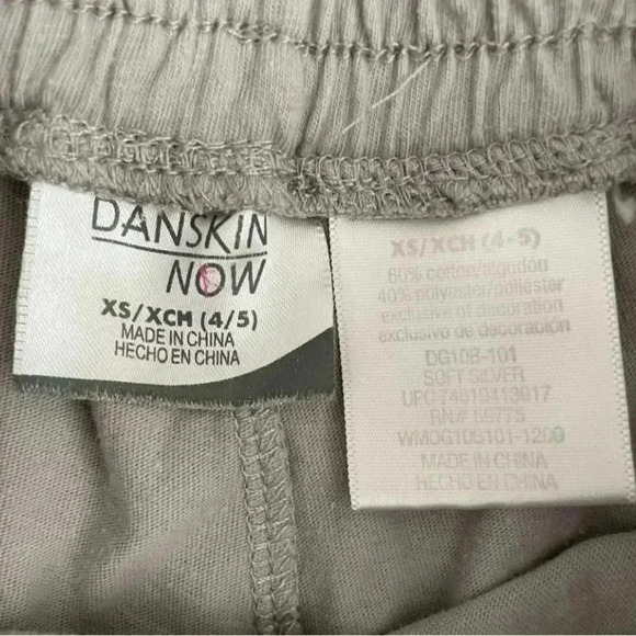 Danskin Girls Sweatpants Silver White Color Block Elastic Waist Sz XS (4/5) - Picture 4 of 4